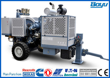 OPGW / ADSS &amp; Conductor 9Ton 2x45kN Cummins Motor için Elektrik Çekme Ekipmanları İçin Hidrolik Gergi